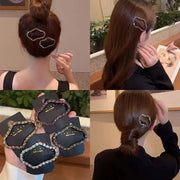 ヘアピン パッチン留め 4個セット レディース ヘアアクセサリー 女性用 ラインストーン キラキラ 雲型 フレーム 中抜き 髪飾り 髪留め ヘアアレンジ まとめ髪 おしゃれ かわいい カジュアル デイリー 普段使い