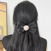 ヘアクリップ リボン レディース 女性 ヘアアクセサリー 髪留め 髪飾り 大きめ 存在感 薔薇 フラワー バラ ヘアアレンジ まとめ髪 シンプル 婦人用 ファッション小物