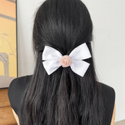 ヘアクリップ リボン レディース 女性 ヘアアクセサリー 髪留め 髪飾り 大きめ 存在感 薔薇 フラワー バラ ヘアアレンジ まとめ髪 シンプル 婦人用 ファッション小物