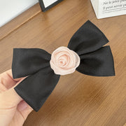 ヘアクリップ リボン レディース 女性 ヘアアクセサリー 髪留め 髪飾り 大きめ 存在感 薔薇 フラワー バラ ヘアアレンジ まとめ髪 シンプル 婦人用 ファッション小物