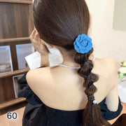 ヘアクリップ 髪留め 大人 ヘアアクセサリー ローズ フラワー ヘアゴム ロングヘア デニム フラワーモチーフ 可愛い おしゃれ ヘアアレンジ シンプル エレガント 上品 スプリング くるくる