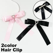 ヘアクリップ リボン レディース 女性 ヘアアクセサリー 髪留め 髪飾り 揺れる 大きめ 存在感 ヘアアレンジ まとめ髪 シンプル 婦人用 ファッション小物