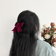 ヘアクリップ くちばしクリップ レディース リボン ヘアアクセサリー ベルベット風 定番 女性 女子 女の子 髪飾り 髪留め まとめ髪 ヘアアレンジ おしゃれ 清楚 エレガント きれいめ