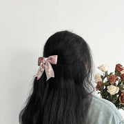 ヘアクリップ くちばしクリップ レディース リボン ヘアアクセサリー ベルベット風 定番 女性 女子 女の子 髪飾り 髪留め まとめ髪 ヘアアレンジ おしゃれ 清楚 エレガント きれいめ