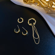 スタッドピアス イヤーカフ 3点セット レディース アクセサリー 太め 幅広 C型 ハーフフープ チェーン 存在感 シンプル カジュアル フォーマル プレゼント ギフト 贈り物 お祝い 記念日 誕生日 デート 女子会 パーティー お呼ばれ お出かけ デイリー 普段使い かわいい おしゃれ 上品 エレガント 大人女子 雑貨 女性 ゴールドカラー シルバーカラー