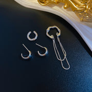 スタッドピアス イヤーカフ 3点セット レディース アクセサリー 太め 幅広 C型 ハーフフープ チェーン 存在感 シンプル カジュアル フォーマル プレゼント ギフト 贈り物 お祝い 記念日 誕生日 デート 女子会 パーティー お呼ばれ お出かけ デイリー 普段使い かわいい おしゃれ 上品 エレガント 大人女子 雑貨 女性 ゴールドカラー シルバーカラー