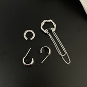 スタッドピアス イヤーカフ 3点セット レディース アクセサリー 太め 幅広 C型 ハーフフープ チェーン 存在感 シンプル カジュアル フォーマル プレゼント ギフト 贈り物 お祝い 記念日 誕生日 デート 女子会 パーティー お呼ばれ お出かけ デイリー 普段使い かわいい おしゃれ 上品 エレガント 大人女子 雑貨 女性 ゴールドカラー シルバーカラー