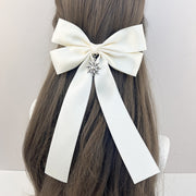 バレッタ ヘアアクセサリー レディース 髪留め 髪飾り まとめ髪 ヘアアレンジ リボン サテン調 チャーム 太陽 おしゃれ オフィス 通勤 通学 大人女子 女性用