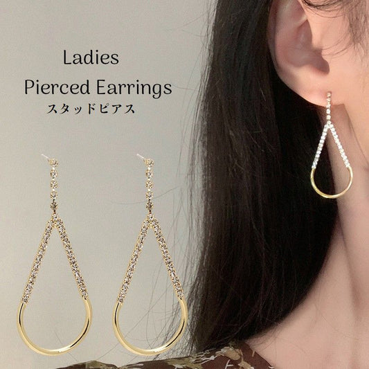 スタッドピアス キャッチピアス レディース アクセサリー 耳飾り しずく形 商品画像