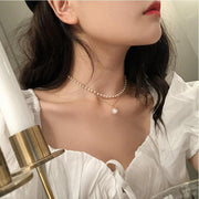 ネックレス 2連 アクセサリー レディース 女性 婦人 ペンダント パール調 シンプル おしゃれ かわいい ファッション小物 ギフト プレゼント 贈り物