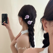 ヘアクリップ 髪飾り レディース 女性 婦人 ヘアアクセサリー バラ 薔薇 フェイクパール 大ぶり クチバシクリップ かわいい おしゃれ 華やか キュート ガーリー きれいめ シンプル まとめ髪 ヘアアレンジ オフホワイト ピンク 紫