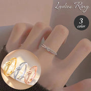 指輪 オープンリング アクセサリー レディース 女性用 細め ノット 結び目 ラインストーン キラキラ おしゃれ かわいい シンプル カジュアル お出かけ デイリー 大人女子 きれいめ ギフト プレゼント 贈り物