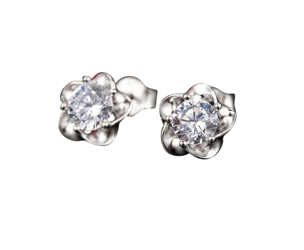 ピアス 両耳用 スタッドピアス アクセサリー レディース 女性 婦人 ラインストーン 花 フラワー 華奢 シンプル かわいい おしゃれ ギフト プレゼント 贈り物 ファッション雑貨