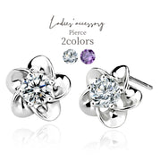 ピアス 両耳用 スタッドピアス アクセサリー レディース 女性 婦人 ラインストーン 花 フラワー 華奢 シンプル かわいい おしゃれ ギフト プレゼント 贈り物 ファッション雑貨