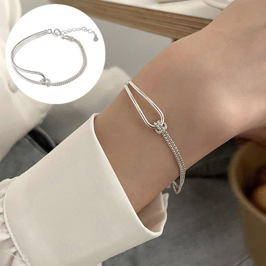 ブレスレット レディース アクセサリー チェーン シルバーカラー 結び目 商品画像