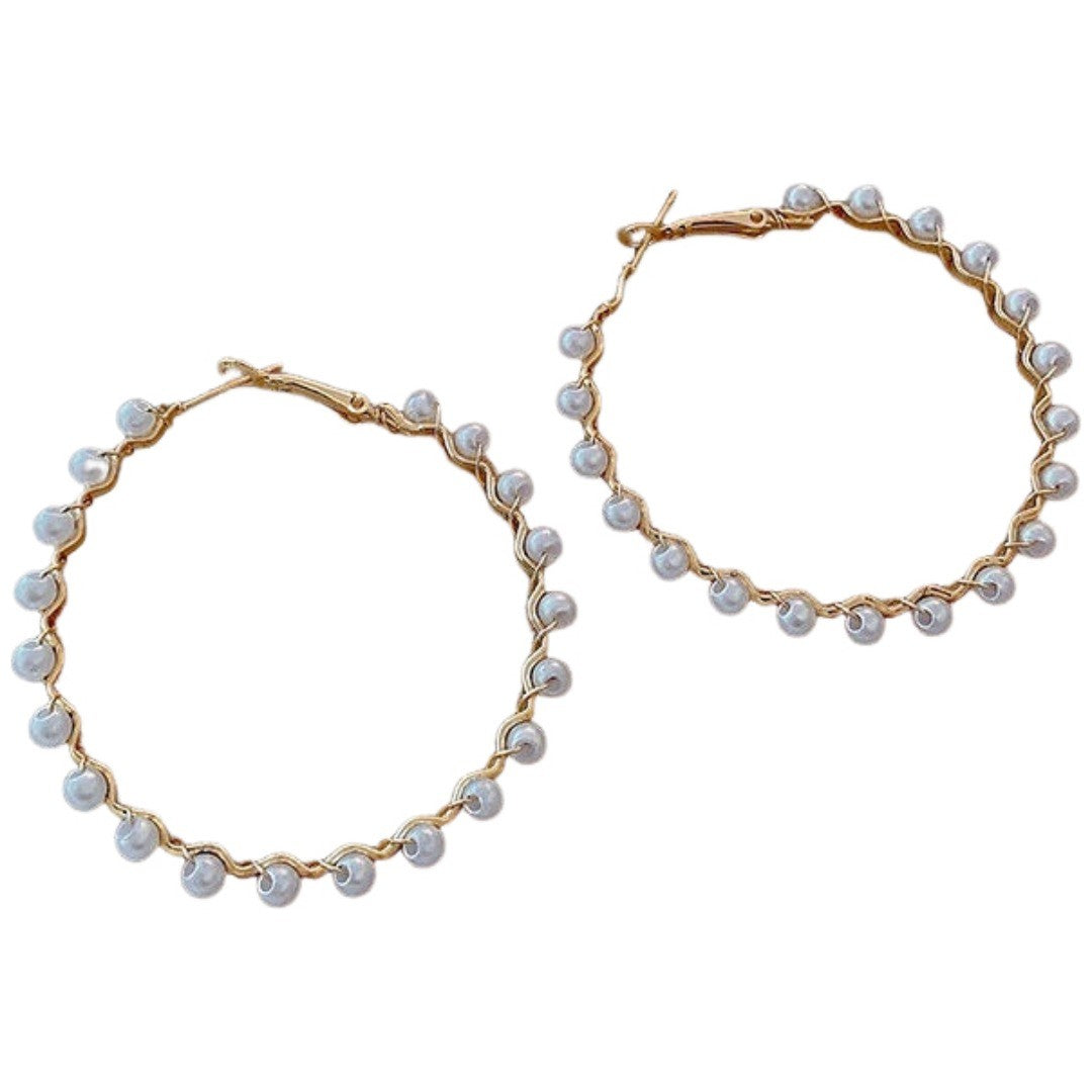 ピアス フープピアス アクセサリー レディース 女性 リング パール調 上品 かわいい おしゃれ プレゼント ギフト