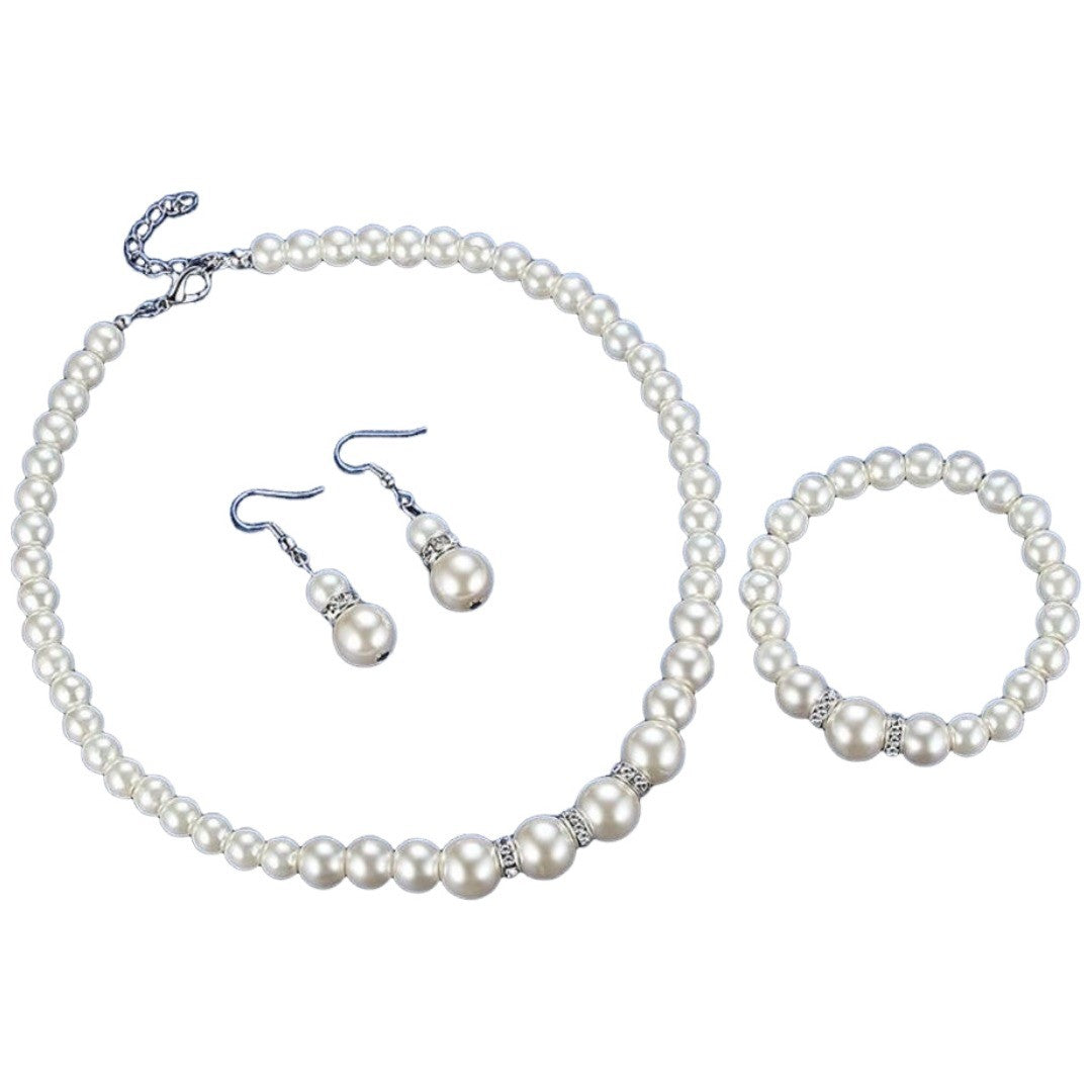 ネックレス ブレスレット ピアス 3点セット レディース 女性 アクセサリー 首飾り 腕飾り フェイクパール パール調 結婚式 入学式 エレガント おしゃれ 上品 大人女子 デート 記念日 誕生日 パーティー 2次会 フォーマル 贈り物 ギフト プレゼント お出かけ ファッション小物 フックピアス