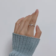 指輪 オープンリング アクセサリー レディース 女性 チェーン風 ラインストーン 開口 おしゃれ かわいい シルバーカラー ゴールドカラー ファッション小物 ギフト プレゼント