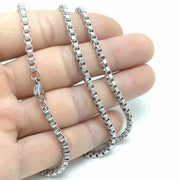 チェーンネックレス レディース メンズ アクセサリー ベネチアン ボックス シルバーカラー シンプル 上品 太め 細め おしゃれ