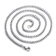 チェーンネックレス レディース メンズ アクセサリー ベネチアン ボックス シルバーカラー シンプル 上品 太め 細め おしゃれ