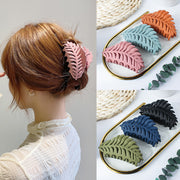 バンスクリップ ヘアクリップ レディース ヘアアクセサリー 髪留め 髪飾り 大きめ まとめ髪 ヘアアレンジ リーフ 葉 マットカラー