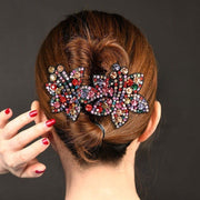 バンスクリップ ヘアクリップ ヘアピン レディース 女性 ヘアアクセサリー 髪飾り ラインストーン フラワー お花 ヘアアレンジ かわいい おしゃれ