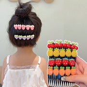 Eコーム かんざし 簪 髪留め キッズ 子供用 子ども用 女の子 ヘアアクセサリー ファッション雑貨 サクランボ チェリー 苺 イチゴ ストロベリー ブドウ フルーツ 果物 ピンク レッド イエロー 可愛い キュート ガーリー ポップ カジュアル おしゃれ