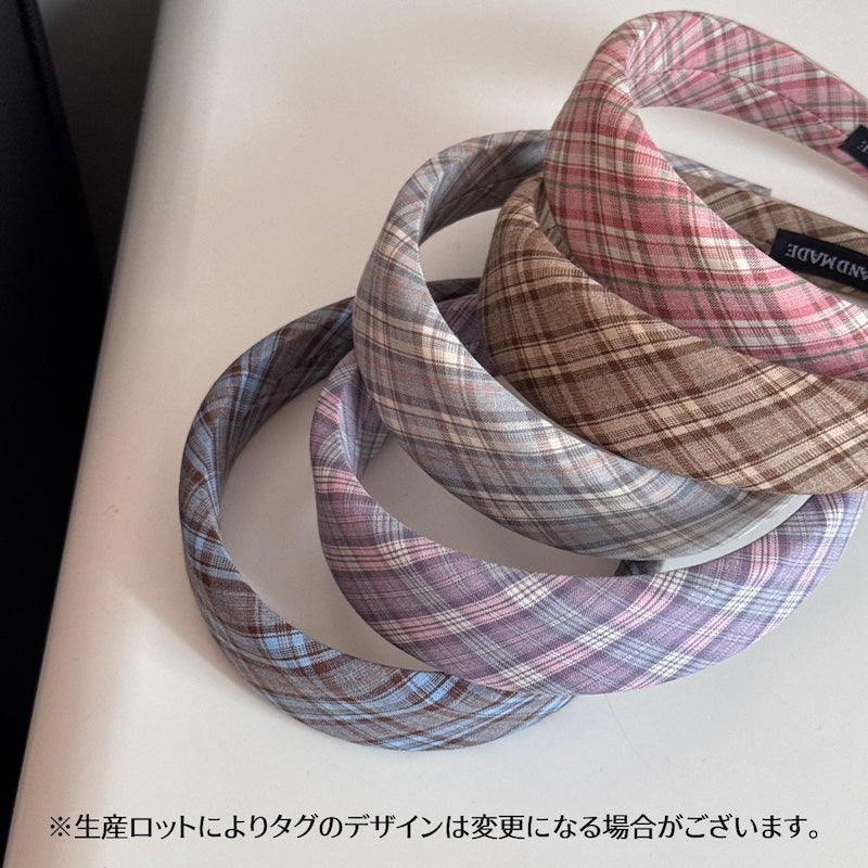 チェック柄カチューシャ ヘアアクセサリー レディース 女性用 髪留め 髪飾り 商品画像2