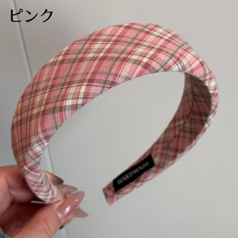 チェック柄カチューシャ ヘアアクセサリー レディース 女性用 髪留め 髪飾り 商品画像5