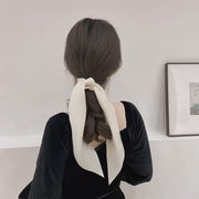シュシュ ロング ボリューム 主役級 無地 レディース ヘアアクセサリー 髪飾り 髪留め ヘアゴム ロングリボン まとめ髪 ヘアアレンジ シンプル ブラック 黒 ブラウン 大人 女子
