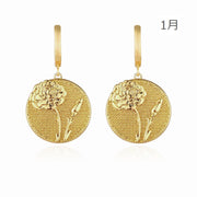 フープピアス レディース サークル リングタイプ 女性用 アクセサリー ゴールドカラー サークル プレート お花 フラワー 誕生月 高見え 高級感 耳飾り キャッチ不要 おしゃれ かわいい 大人可愛い プレゼント 婦人 カジュアル 普段使い 誕生日 プレゼント ギフト 贈り物 記念日 お出かけ 婦人用 ファッション小物 1月 2月 3月 4月 5月 6月 7月 8月 9月 10月 11月 12月