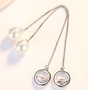 アメリカンピアス ベネチアンチェーン ロング レディース アクセサリー シルバーカラー 揺れる サークル フープ  フェイクパール 華やか 上品 エレガント 存在感 カジュアル おしゃれ 耳飾り 普段使い 婦人 普段使い ファッション小物 プレゼント 贈り物 誕生日 記念日 お出かけ プチギフト 高見え お呼ばれ パーティー 結婚式 卒業式 ウエディング 2次会