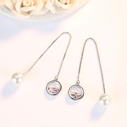 アメリカンピアス ベネチアンチェーン ロング レディース アクセサリー シルバーカラー 揺れる サークル フープ  フェイクパール 華やか 上品 エレガント 存在感 カジュアル おしゃれ 耳飾り 普段使い 婦人 普段使い ファッション小物 プレゼント 贈り物 誕生日 記念日 お出かけ プチギフト 高見え お呼ばれ パーティー 結婚式 卒業式 ウエディング 2次会
