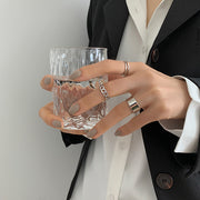 オープンリング 指輪 3個セット レディース 女性 アクセサリー 二連風 幅広 チェーン シルバーカラー ゴールドカラー シンプル カジュアル お洒落 可愛い お出かけ 普段使い デイリー 贈り物 誕生日 ギフト プレゼント ファッション小物 フリーサイズ