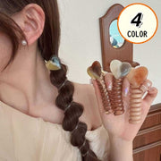 コイルポニーフック コイルアップポニー 女性用 ヘアアクセサリー 髪留め 髪飾り スプリングヘアゴム ワイヤーポニー スパイラル ハート 可愛い