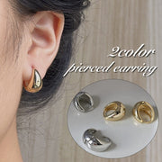 ピアス フープピアス リングピアス レディース 女性 アクセサリー 太め 丸み ラウンド シンプル ゴールドカラー シルバーカラー おしゃれ 大人可愛い 普段使い お出かけ ギフト プレゼント 婦人用