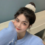 ヘアアクセサリー シュシュ風 パッチンブレス ブレスレット レディース 女性 婦人用 フェイクファー ふわふわ もこもこ ヘアアレンジ ワンタッチ キュート かわいい アクセント くすみカラー 贈り物 プレゼント