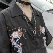 ネックレス 重ね付け風 二重 二連 メンズ 男性 アクセサリー チェーン シルバーカラー お洒落 おしゃれ カジュアル かっこいい ファッション小物