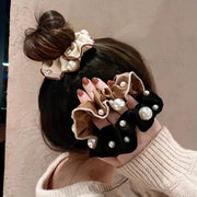 シュシュ ヘアゴム 髪留め フェイクパール レディース 女性用 ヘアアクセサリー 光沢感 おしゃれ エレガント 上品 かわいい 髪ゴム まとめ髪 髪飾り ヘアアレンジ