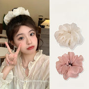 シュシュ レディース ヘアアクセサリー 髪留め ヘアアレンジ ポニーテール ハーフアップ ふわふわ かわいい 可愛い おしゃれ シンプル 白 黒 ピンク