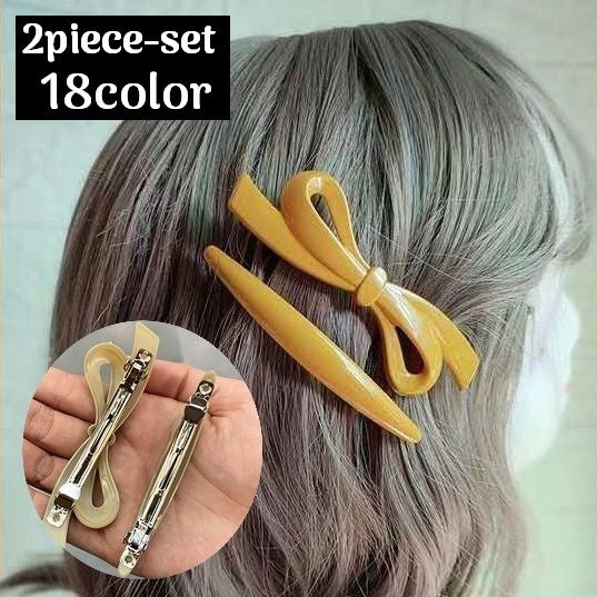 バレッタ 2個セット レディース ヘアアクセサリー シンプル 無地 商品画像
