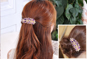 バレッタ ヘアクリップ レディース 女性 ヘアアクセサリー 髪留め 髪飾り ヘアアレンジ リーフ 葉 ラインストーン キラキラ 華やか お洒落 可愛い 上品 お出かけ 普段使い 婦人
