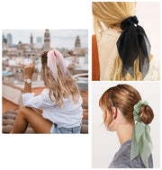 シュシュ レディース ヘアアクセサリー ヘアゴム 髪飾り 髪留め シフォン リボン 大きめ ヘアアレンジ かわいい フェミニン おしゃれ 大人可愛い 上品 ラメ入り 通勤 オフィス 女性用 婦人用 ファッション小物