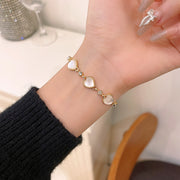 ブレスレット レディース アクセサリー プルアウト ハート ラインストーン ゴールドカラー 合金 かわいい