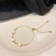 ブレスレット レディース アクセサリー プルアウト ハート ラインストーン ゴールドカラー 合金 かわいい
