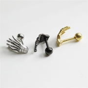 ボディピアス 単品 ストレートバーベル 軟骨ピアス レディース アクセサリー 手 ハンド 骨 骸骨 かっこいい おしゃれ