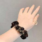 シュシュ ヘアゴム 髪ゴム レディース ヘアアクセサリー 髪留め 髪飾り まとめ髪 ヘアアレンジ ビーズ付き 可愛い 上品 おしゃれ お出掛け 女性