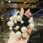 ヘアゴム 4本セット 髪ゴム レディース 女性 婦人 ヘアアクセサリー ファッション小物 パール調 フェイクパール 髪飾り まとめ髪 かわいい おしゃれ