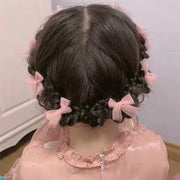 ヘアクリップ 子供用 キッズ 同色10個セット リボン チュール生地 ヘアアクセサリー ヘアピン 髪留め 髪飾り ヘアアレンジ 透け感 おしゃれ かわいい ギフト プレゼント 贈り物 子ども こども  ピンク イエロー ブルー パープル パステルカラー