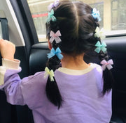 ヘアクリップ 子供用 キッズ 同色10個セット リボン チュール生地 ヘアアクセサリー ヘアピン 髪留め 髪飾り ヘアアレンジ 透け感 おしゃれ かわいい ギフト プレゼント 贈り物 子ども こども  ピンク イエロー ブルー パープル パステルカラー